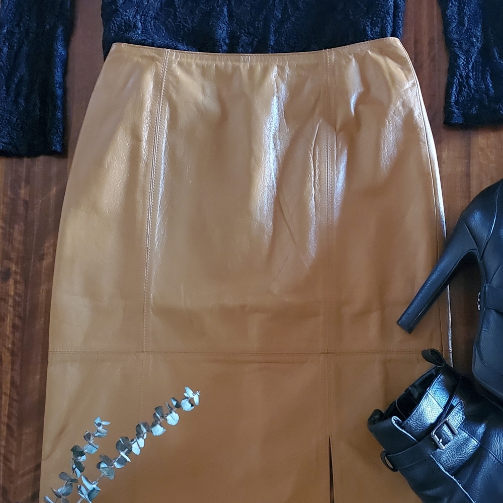 Loranzo Italy Leather Pencil Skirt